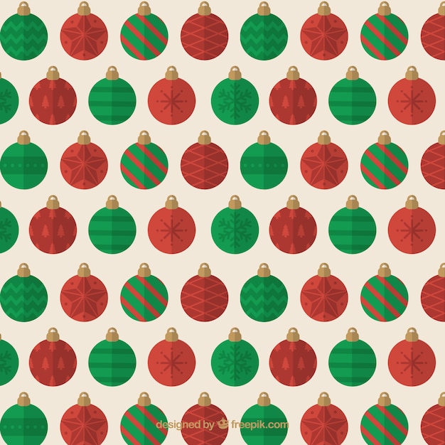 Motif De Boules De Noël Rouge Et Vert