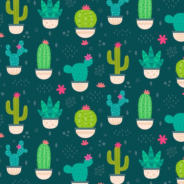 Motif de cactus coloré