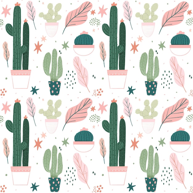 Motif De Cactus Coloré