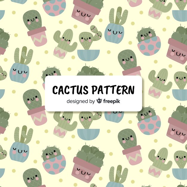 Motif de cactus dessiné à la main