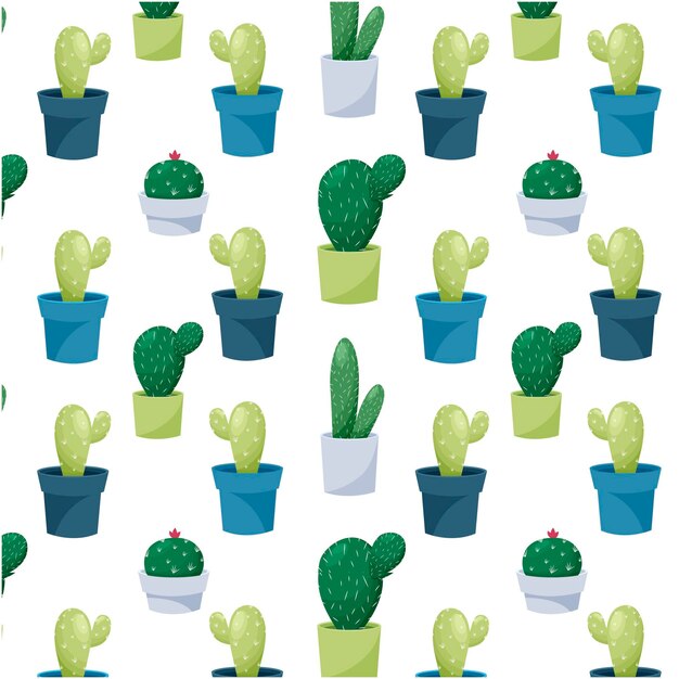 Vecteur gratuit motif de cactus