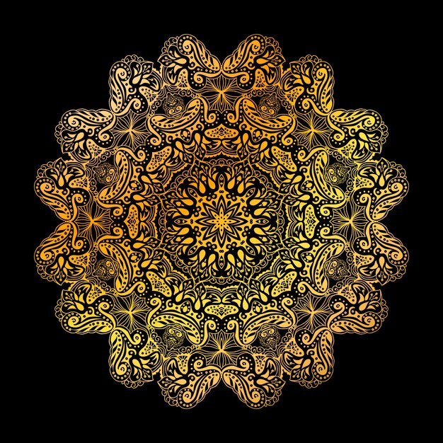 Motif de cercle de mandala doré