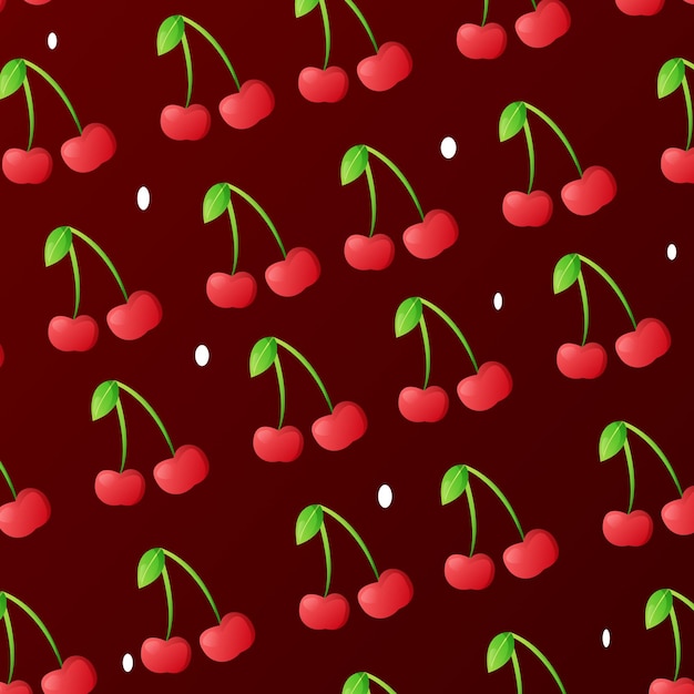 Vecteur gratuit motif de cerises seamless backgroung