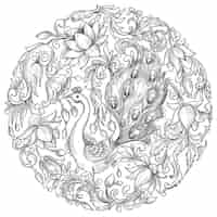 Vecteur gratuit motif circulaire de conception de mandala décoratif