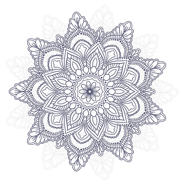 Vecteur gratuit motif circulaire sous forme de mandala décoratif sur fond blanc