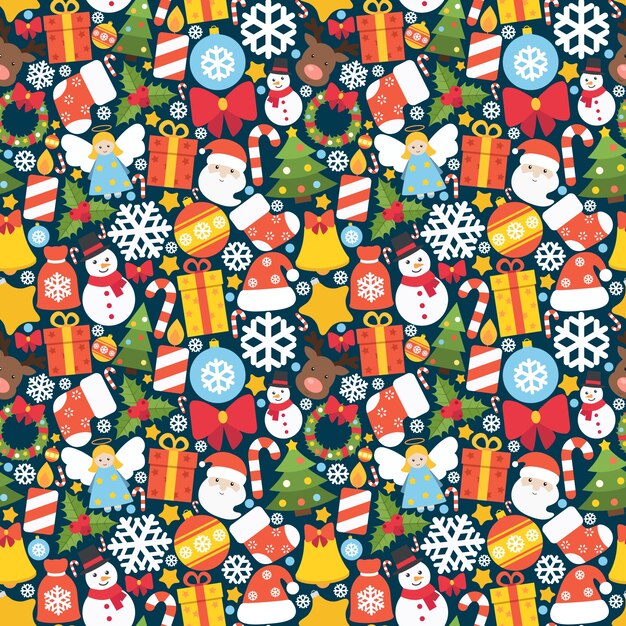motif coloré avec des éléments décoratifs de Noël