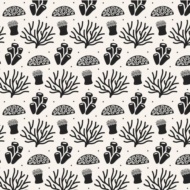 Motif corail noir et blanc