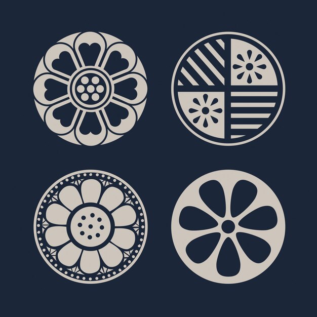  Motif  Cor en  Fond Oriental Vecteur Premium
