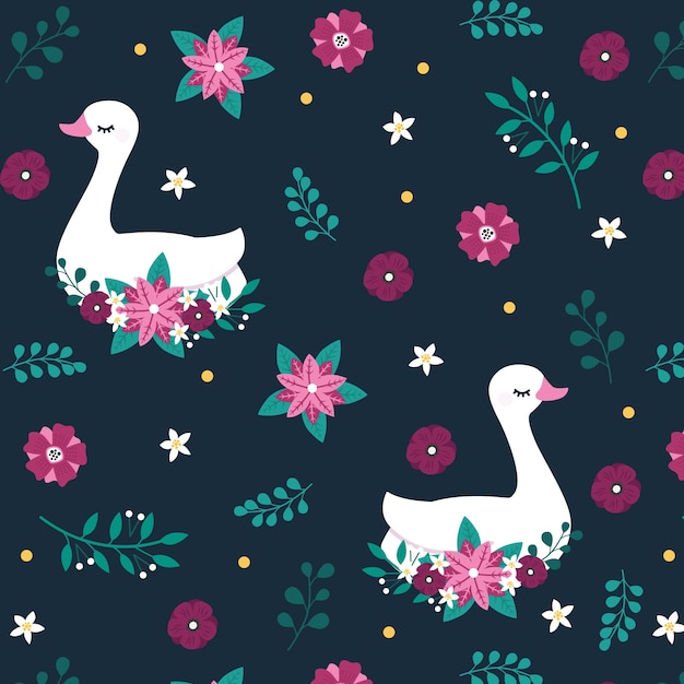 Motif élégant de conception de cygne