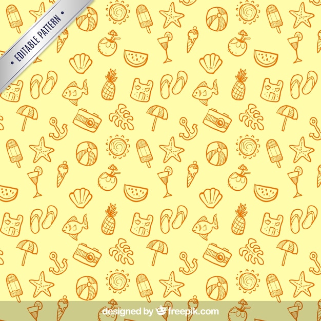 Vecteur gratuit motif avec des éléments de plage