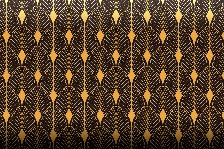 Vecteur gratuit motif de feuilles dégradé art déco