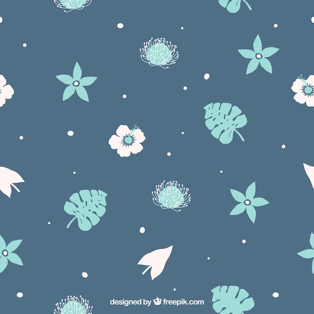 motif de fleur avec le fond bleu