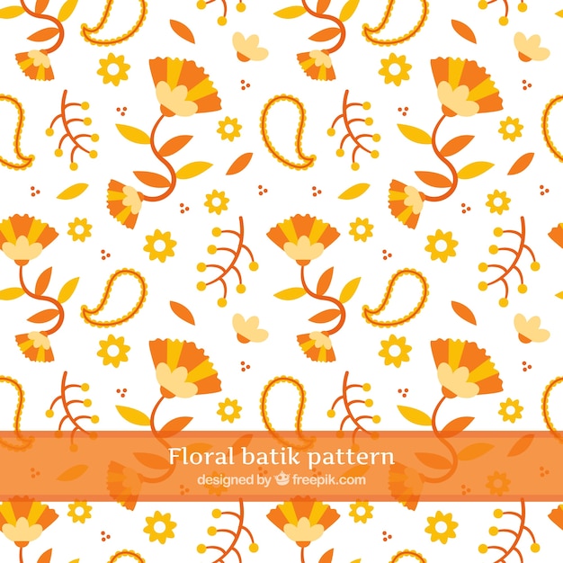 Motif De Fleurs Et Des Formes Abstraites Orange