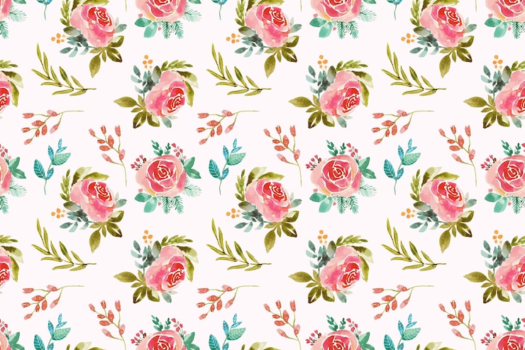 Vecteur gratuit motif de fleurs pressées aquarelle peint à la main