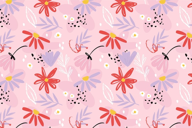 Motif Floral Abstrait Peint