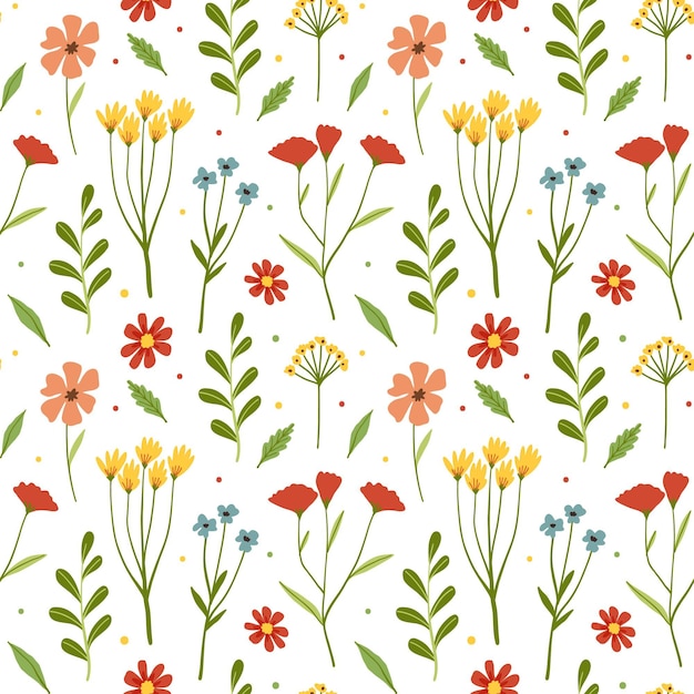 Vecteur gratuit motif floral abstrait plat organique