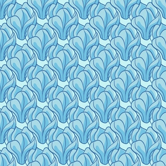 Motif floral abstrait sans couture avec des silhouettes de fleurs de magnolia aux couleurs bleues profilées. imprimé décoratif. impression vectorielle à plat pour textile, tissu, emballage cadeau, papiers peints. illustration sans fin.