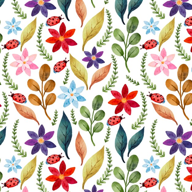 Motif floral aquarelle coloré