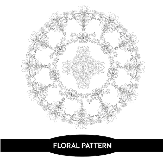 Motif floral arrondi