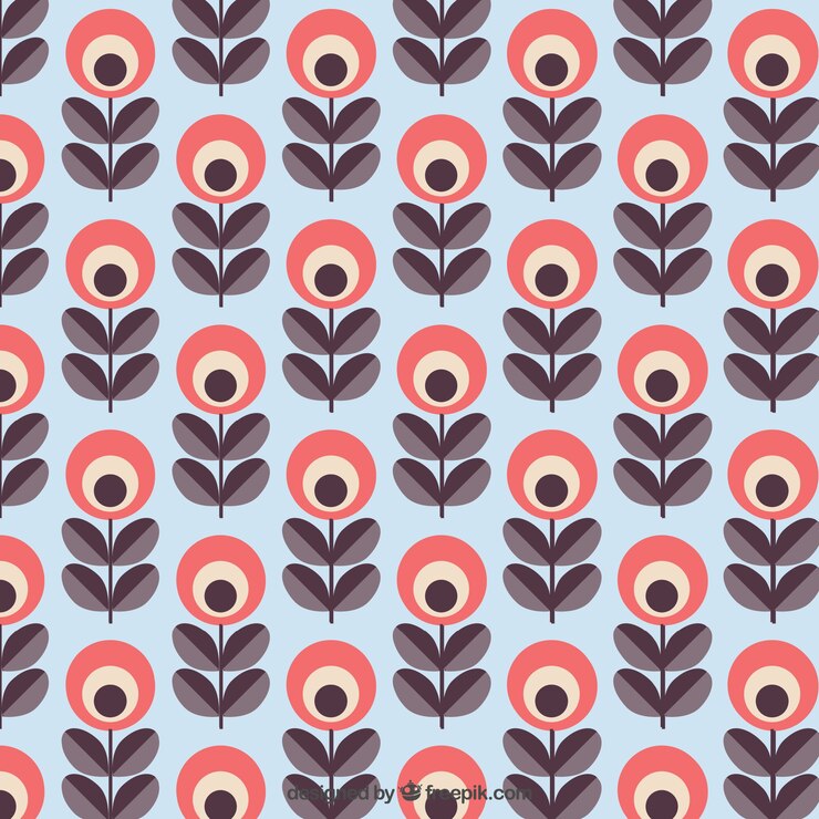 Vecteur gratuit motif floral dans le style rétro