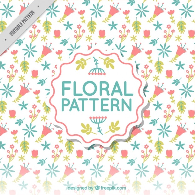 Motif Floral Décoratif En Design Plat