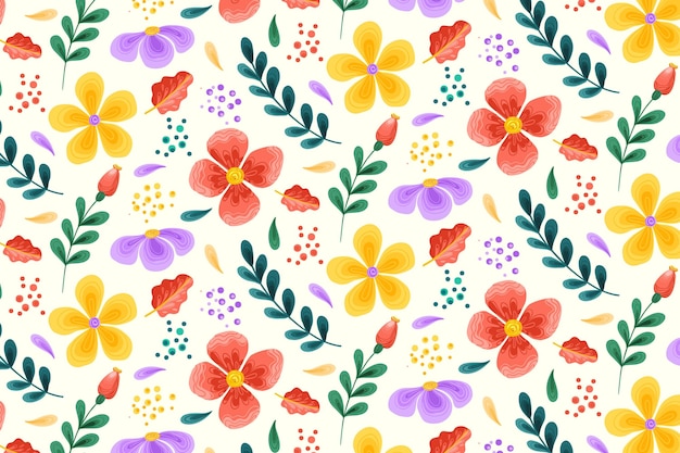 Motif Floral Avec Des Fleurs Colorées