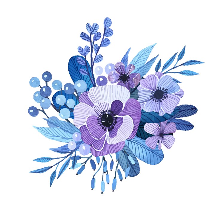 motif floral peint à la main