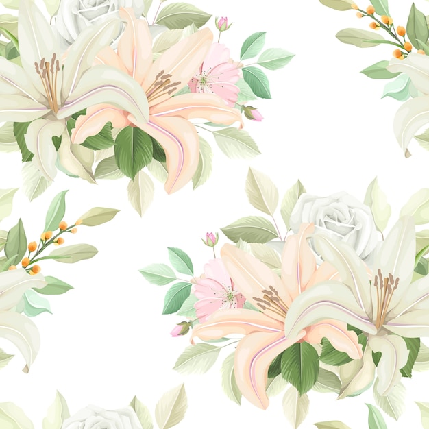 Vecteur gratuit motif floral sans couture avec une couleur douce