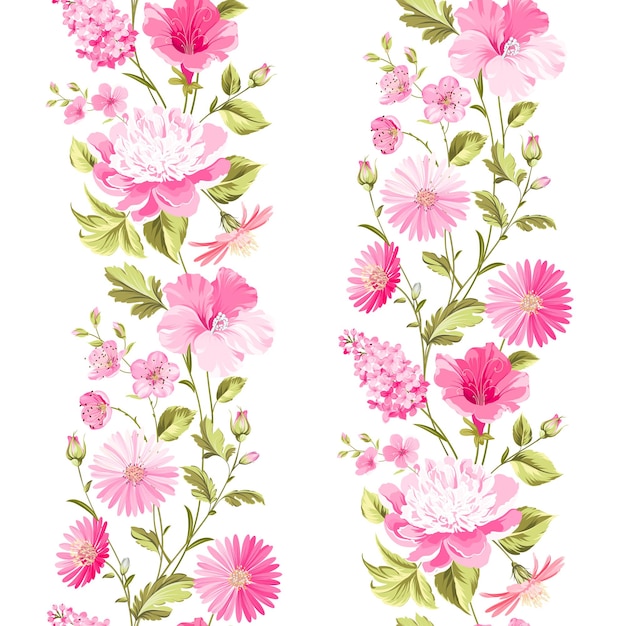 Motif Floral Sans Couture Avec Des Fleurs De Printemps En Fleurs.