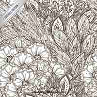 Vecteur gratuit motif floral sketchy