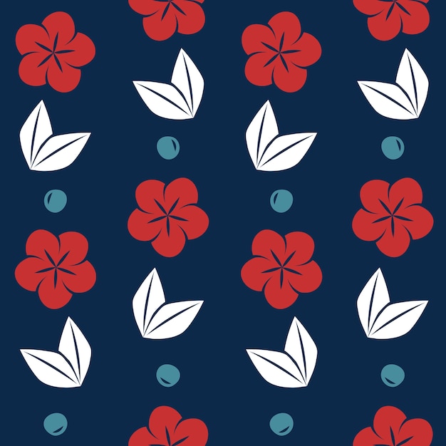 Motif Floral De Style Japonais Sans Soudure