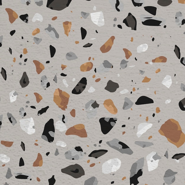 Motif De Fond Terrazzo Gris, Vecteur De Dessin Abstrait