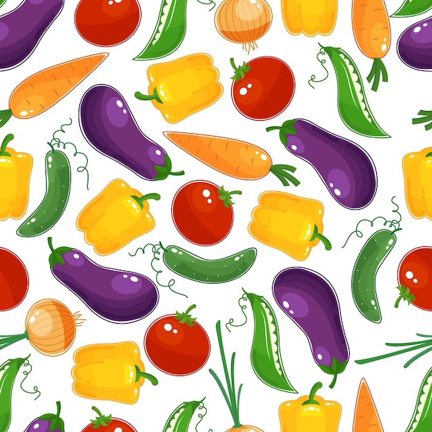 Motif de fond transparent de légumes frais colorés
