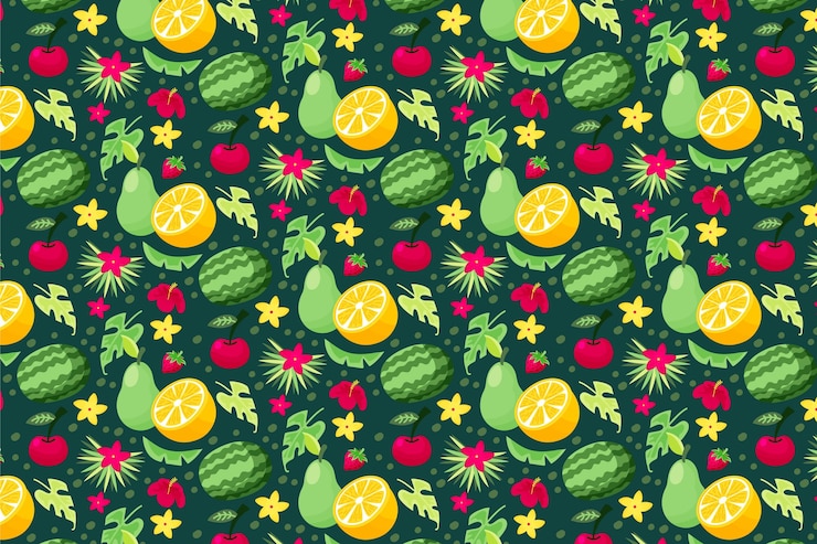 Vecteur gratuit motif de fruits colorés