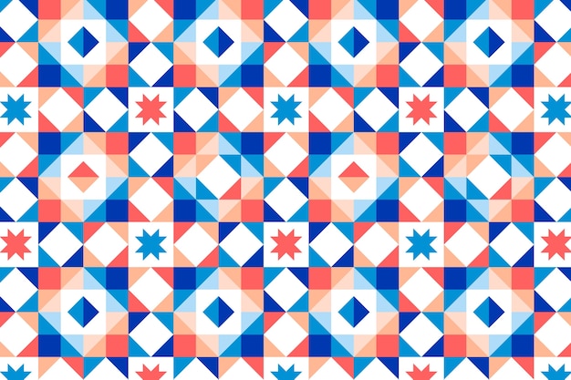 Vecteur gratuit motif géométrique coloré design plat