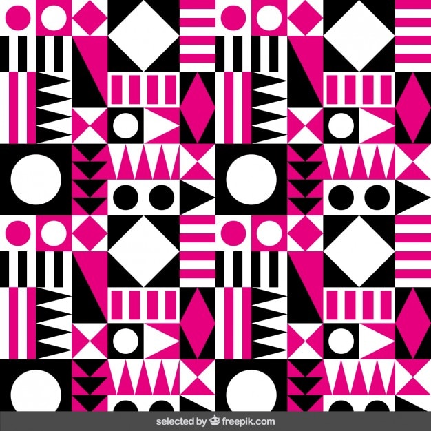 Motif Géométrique Noir Et Rose