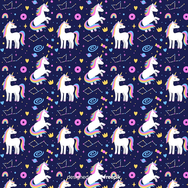 Vecteur gratuit motif licorne