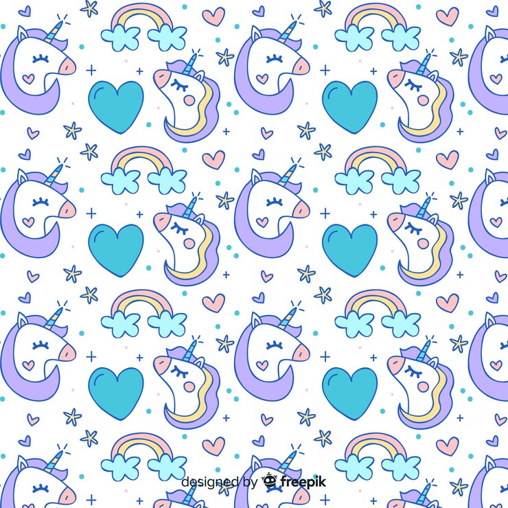 Vecteur gratuit motif licorne