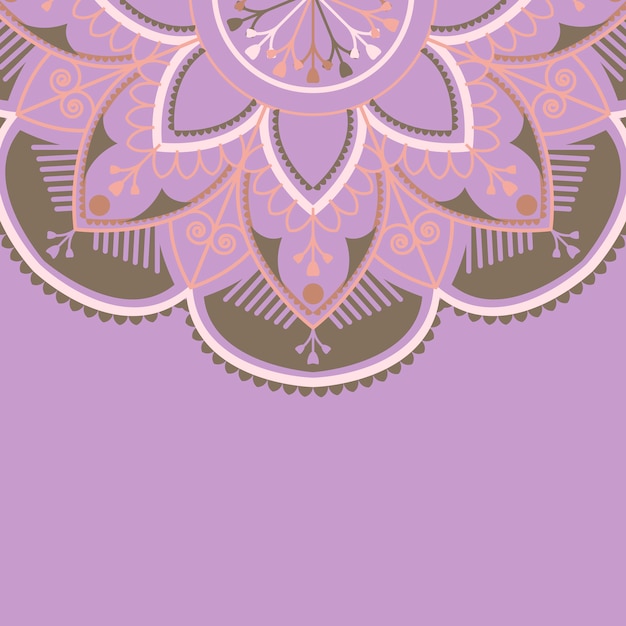 Motif Mandala Violet Et Marron Sur Fond Violet