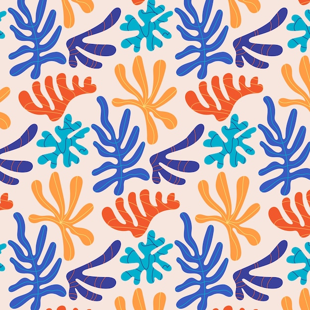 Motif De Matisse Coloré Dessiné à La Main