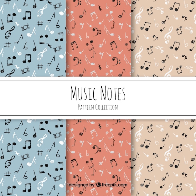 Motif des notes de musique noire