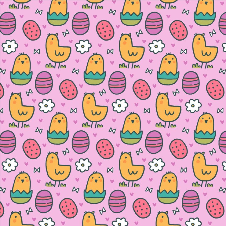 Vecteur gratuit motif de pâques dessiné à la main