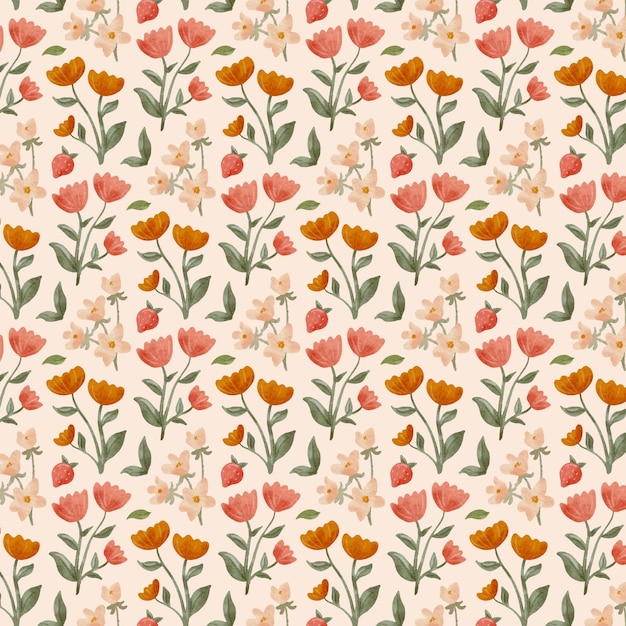 Vecteur gratuit motif de petites fleurs aquarelle