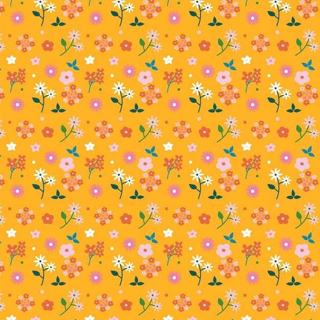 Vecteur gratuit motif de petites fleurs plates