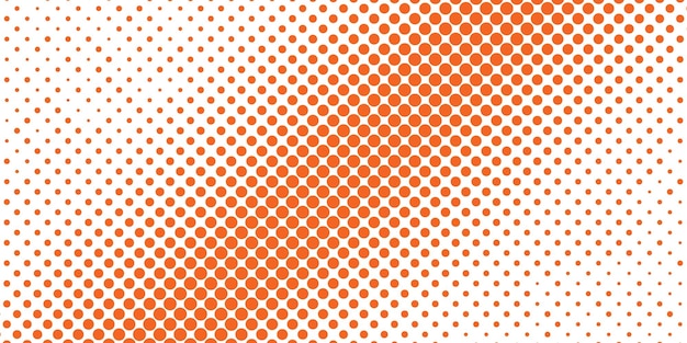 motif de points de demi-teintes orange sur fond blanc