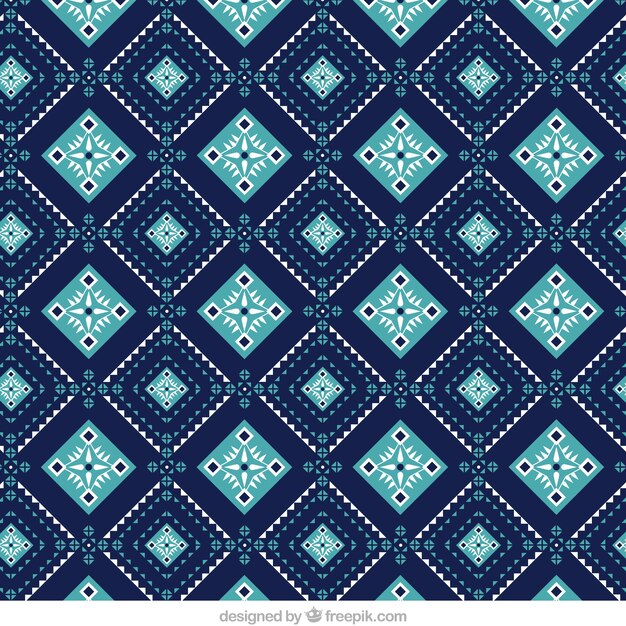 motif polygonal Bleu