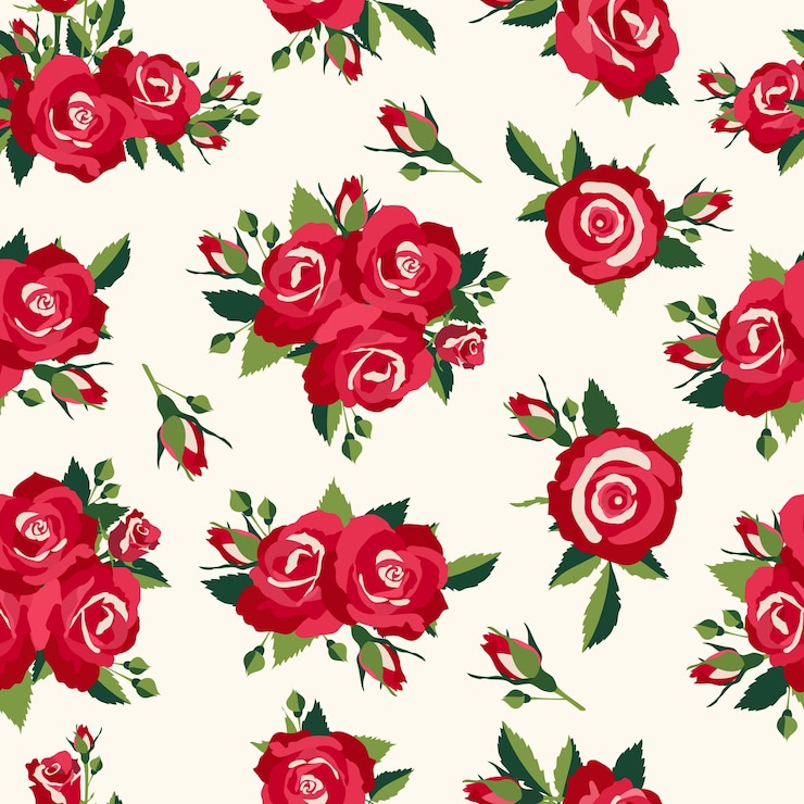 Vecteur gratuit motif de roses vintage, fond dans un style rétro pour la conception de l'amour