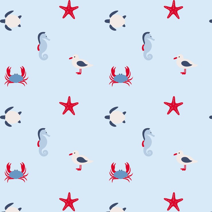 Vecteur gratuit motif sans couture en style marin