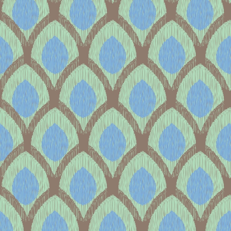 Vecteur gratuit motif sans couture vert et brun avec forme de plumes de paon