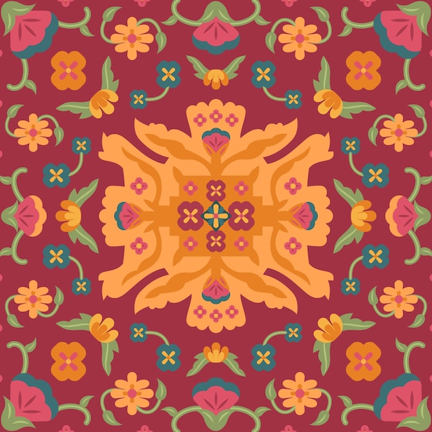 Vecteur gratuit motif de tapis persan